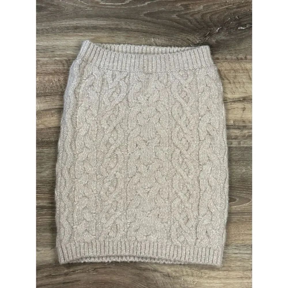 Free People Tan Cable Knit Mini Skirt Women’s Small